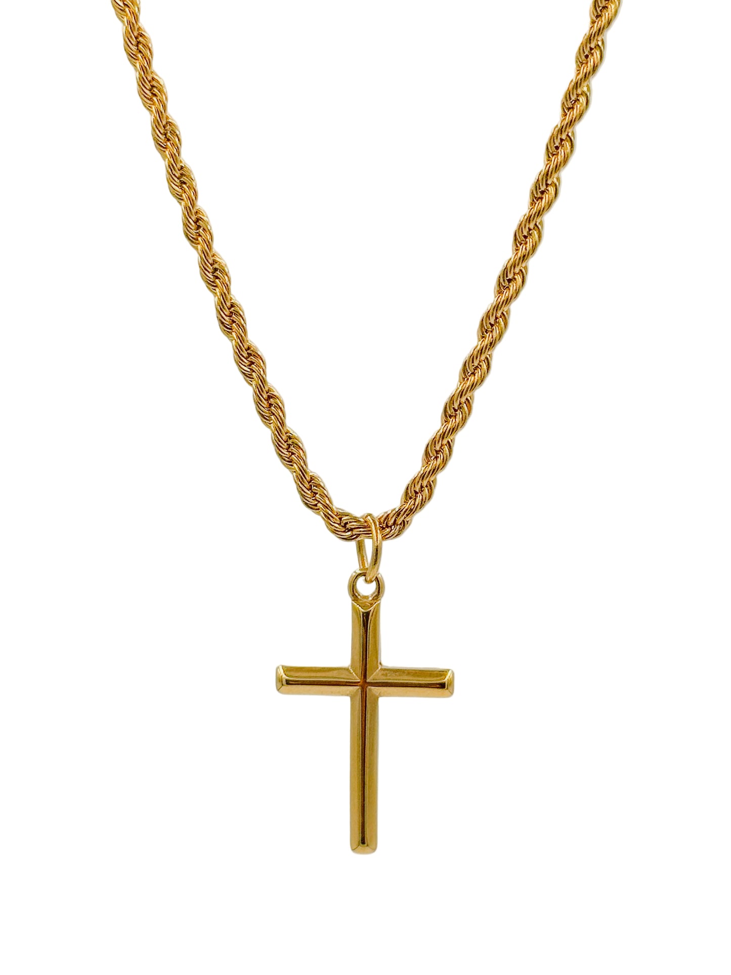 Cross Code Necklace 18k Gold