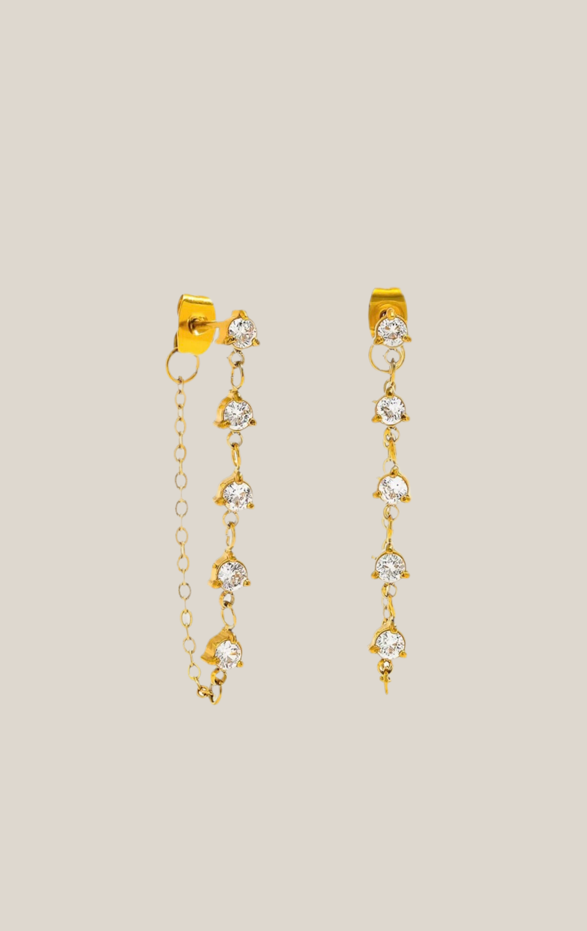 Diamond Chain Drop Earring
