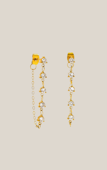 Diamond Chain Drop Earring