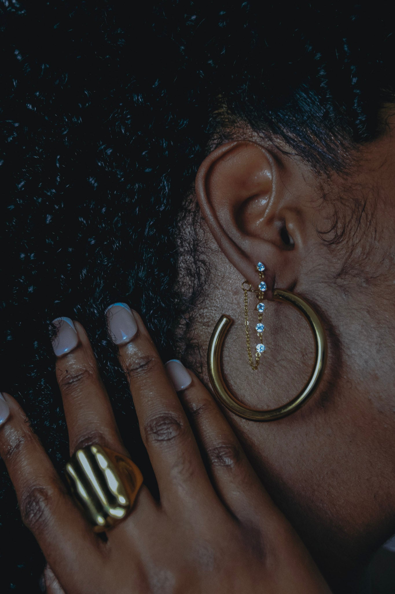 Diamond Chain Drop Earring