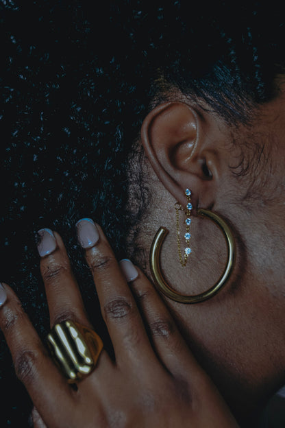 Diamond Chain Drop Earring